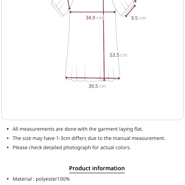 Size chart